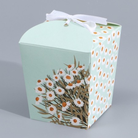 Bonbonniere box, gift packaging, “chamomile”, 7.5 x 8 x 7.5 cm-2
