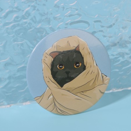 Pocket mirror "cat", d = 7 cm, multi -colored-3