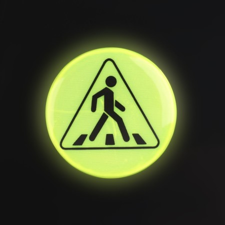 The reflective icon "Pedestrian crossing", d = 3 cm, yellow color-4