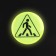 The reflective icon "Pedestrian crossing", d = 3 cm, yellow color