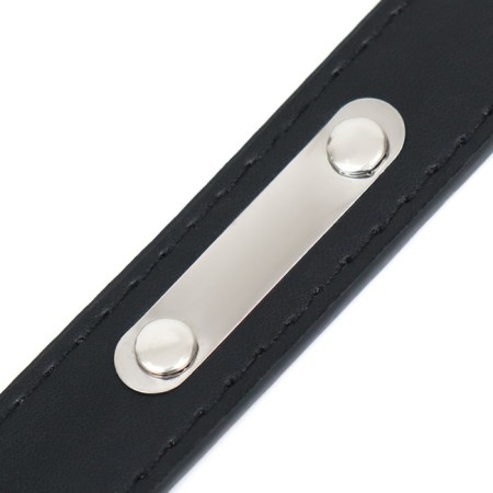 A collar made of artificial leather with a wool for engraving, 2.5 x 52 cm, Osh 35-45 cm, black-5