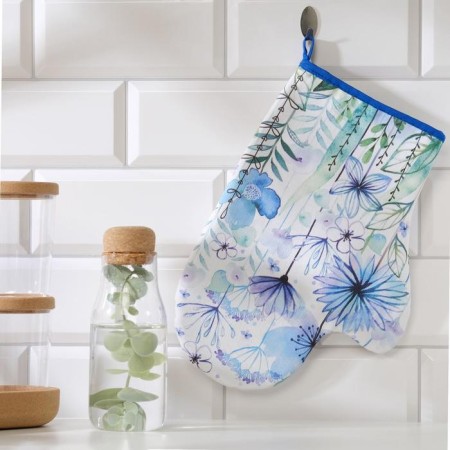 Blue Flowers mittens-seizure 20x28cm, sarzha, 100% x/l, boat 250g/m2
