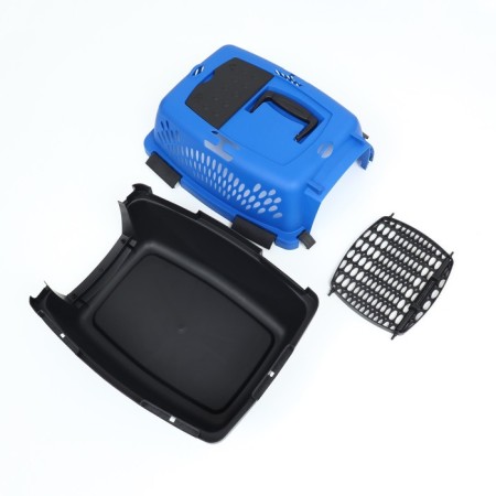 Carriage for animals with a plastic door, 40 x 32 x 26, blue-13