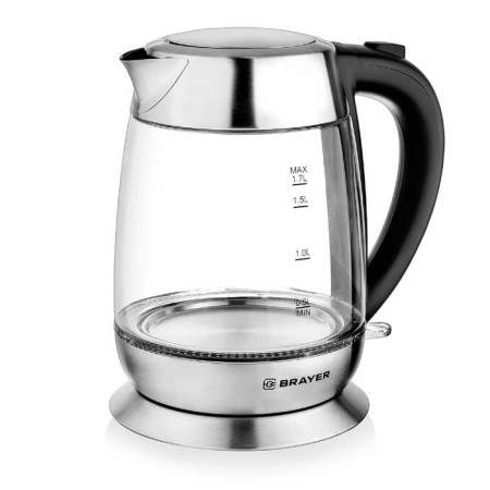 Electric kettle Brayer BR1010, glass, 1.7 l, 2200 watts, auto shutdown, silver-2