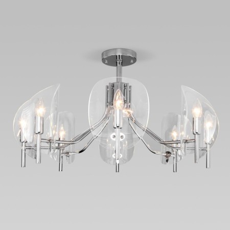 Ceiling chandelier with glass ceiling Rocco, 40W, E14, 83x83x47 cm-4