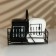 Ceramic set for spices on the Kitchen metal stand, 2 pcs, white-black color