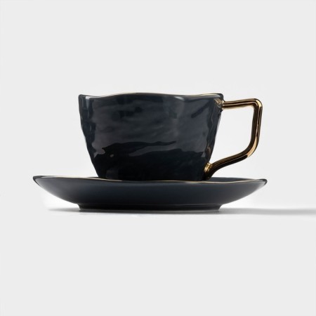 Tea couple ceramic Green, 2 items: a cup 220 ml, a saucer d = 14.5 cm-1