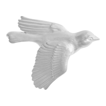 Wall decoration, plaster panel "birds" 3 pcs, silver-2