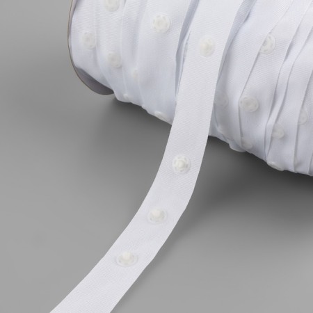 Braid with buttons, 25-25-50 mm, 17 mm × 45 ± 1 m, white color-4