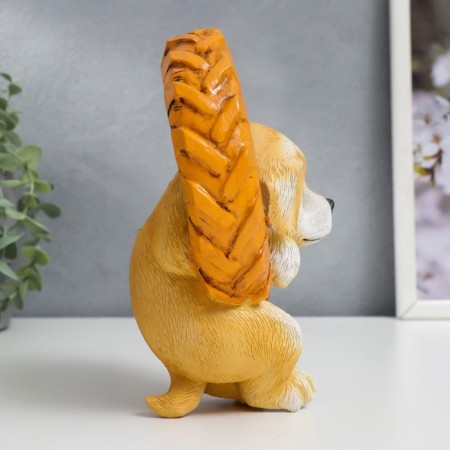 Souvenir Polystone Light "Pyosik caught on the wheel" from the solar battery 19.5x11x13.5 cm-1