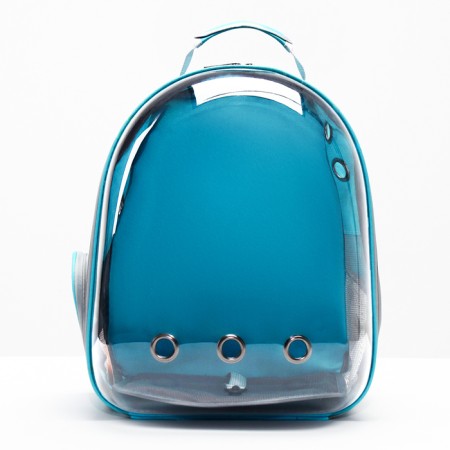 The backpack for carrying animals is transparent, 31 x 28 x 42 cm, blue-13
