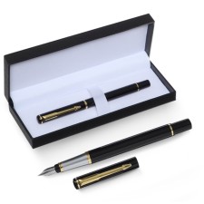 Gift feathers in the leatherette case, the body is black, gold, silver