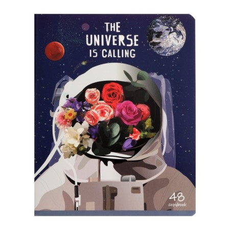 Notebook A5, 48 sheets in a cage on a bg paper clip "My Universe", cover coated cardboard, VD-LK, OFSET Block 90%, mix-4