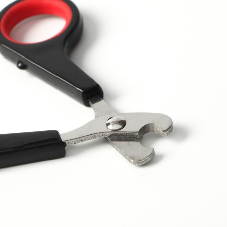 Coger scissors with an emphasis for a finger, a hole of 6 mm, black with red-2