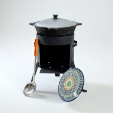 Set for pilaf 4 items: cauldron 6l, stove for cauldron, frog 25cm, Schumovka 43cm