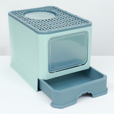 Closed toilet 50 x 40 x 40 cm with a retractable pallet, green-7