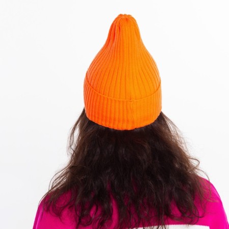 Female Winter hat, orange color, size 52-56-4