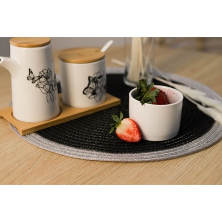 Serving napkin on the table "Lana", d = 38 cm, black color-4