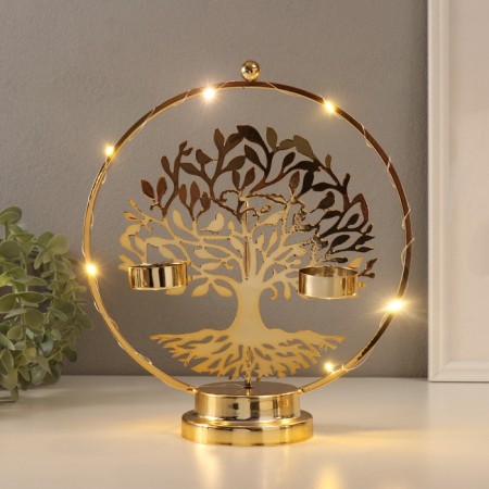 Summary for 2 candles "tree with birds" with backlight, d-3.5 cm 9.5x23.5x27 cm