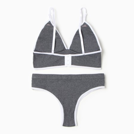 Female set (top, panties) dark gray color, size 46-48-5