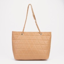Zipper bag with lightning, beige color