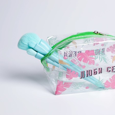 Cosmetic Penal from the transparent PVC “Love yourself!”, 19 x 8 cm-2