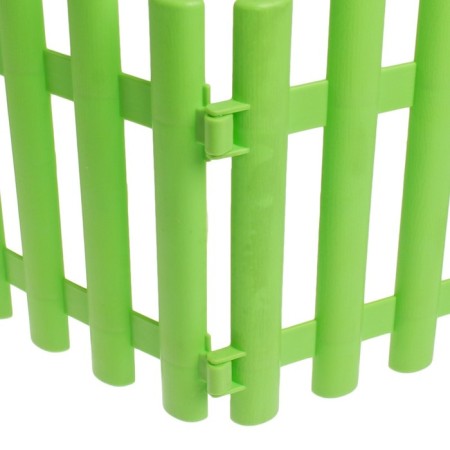 Decorative fence, 30 × 300 cm, 5 sections, plastic, salad, Greengo-10