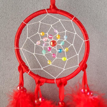 Dreams "Web with pearls" d = 11 cm red 40 cm-1
