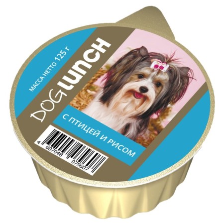 Wet Dog Lunch for Dogs, Cream Sufle with Bird and Rice, 125 g