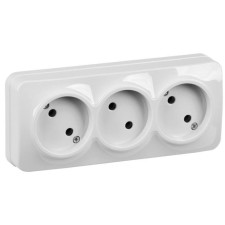 IEK ERH30-K01-10 GLORY, OP, 3 sockets, 10A without grounding, white color