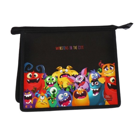Folder for notebooks A5, 230 x 190 x 50 mm, lightning from above, plastic, calligrata "monsters"-1