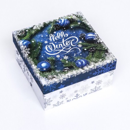 Square box "Miracles in the new year!" 19 × 19 × 10 cm-1