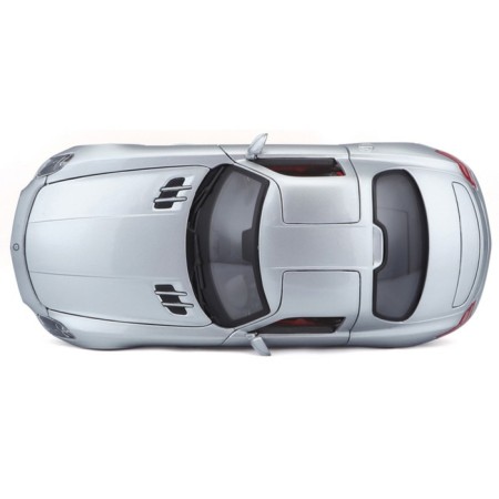 MASTO Die-Cast Mercedes-Benz Sls AMG machine, opening doors, 1:18, silver color-4