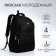 Youth backpack on lightning, 4 outer pockets, black/blue/gray color