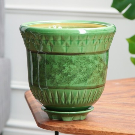 Pot Flower Crete No. 3, Green 3.7 L