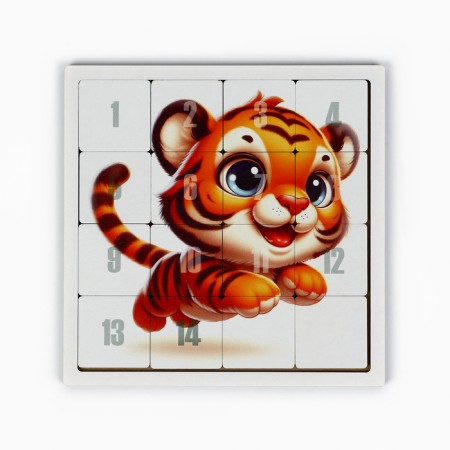 Puzzle "Fifteen. Animals", logical board game, set 3 pcs, 22 x 22 cm-7