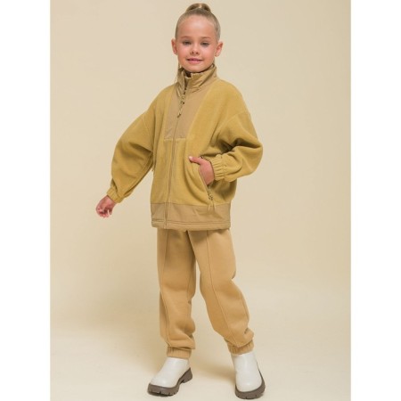 Jacket for girls, height 134 cm, beige color-8