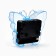 Clock - a boiler room "butterfly", discrete move, dial 5.5 cm, 9 x 8 cm, blue