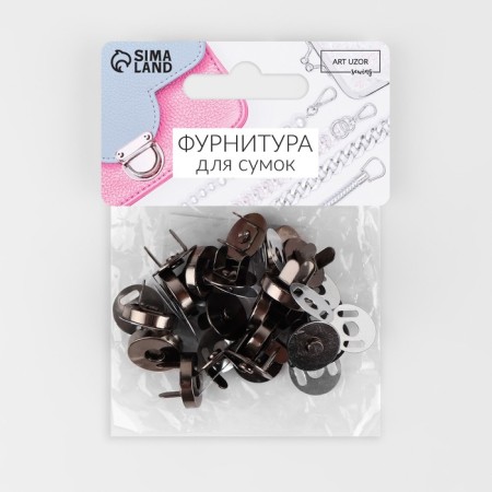 Magnetic buttons, d = 18 mm, 10 pcs, black color-2