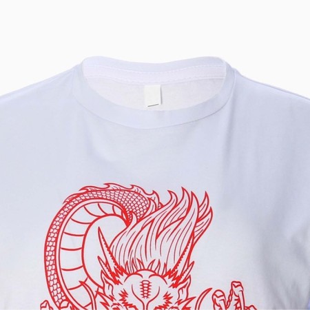 T -shirt male "Dragon", white color/Red print, size 50-6