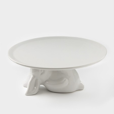 Ceramic stand for the cake "Kroll", 25 × 10 cm, white color