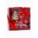 A set of soap roses in a box is 8 pieces, red and white with a hare