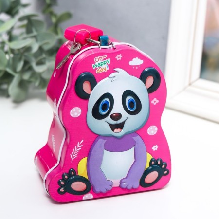 Piglet Metal "Little Panda" with a lock and keys mix 10x5x8.5 cm-2