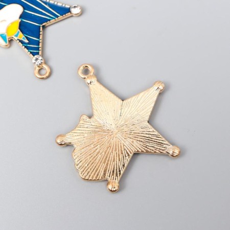 Decor for creativity Metal, enamel "Unicorn with a star" 3.2x3.3 cm-1