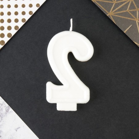 A candle for a cake, a number with color application of 2 "Happy Birthday".