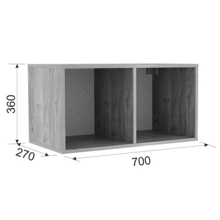 Hinged shelf 43, 710 × 270 × 360 mm, color of the oak Maria-2