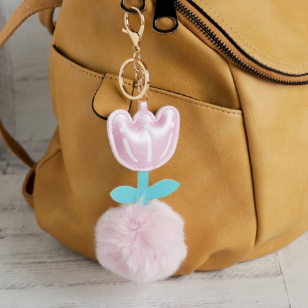 Fluffy on the ring "Tulip" 13x6x6 cm, mix