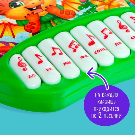 Piano "Happy New Year", sound, light, green color-2