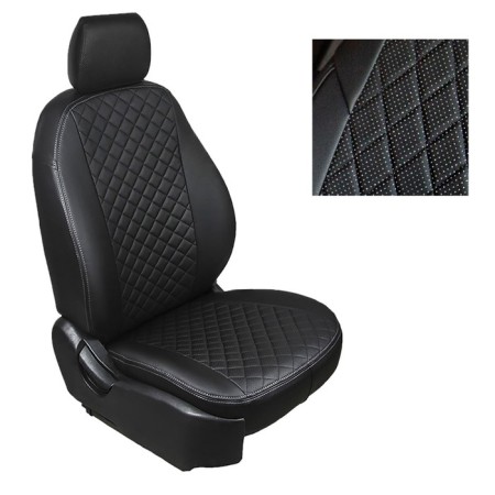 Autorekhly for Skoda Octavia A5, (40/60), without armrest, 2008-2013, rhombus, eco-leather, set 732776
