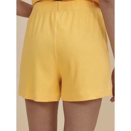 Women's shorts, size l, yellow color-1